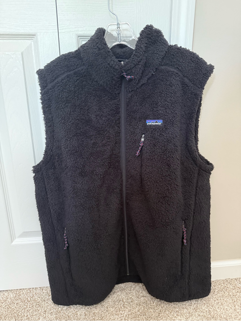 Patagonia Black Sherpa Fleece Vest With Logo Patch
